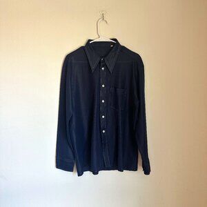 Vintage 70’s/Western Navy Blue Shirt